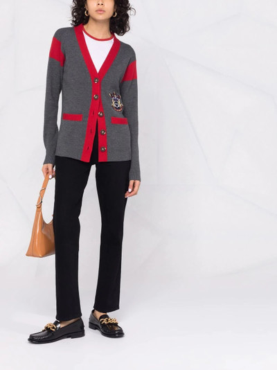 See by Chloé patch-detail two-tone cardigan outlook