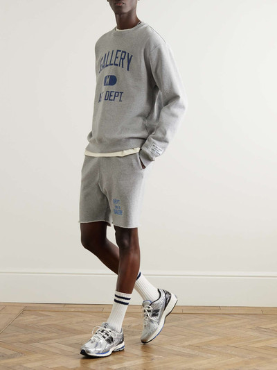 GALLERY DEPT. Straight-Leg Logo-Print Frayed Cotton-Jersey Drawstring Shorts outlook
