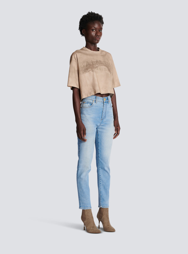 Faded denim slim fit jeans 3