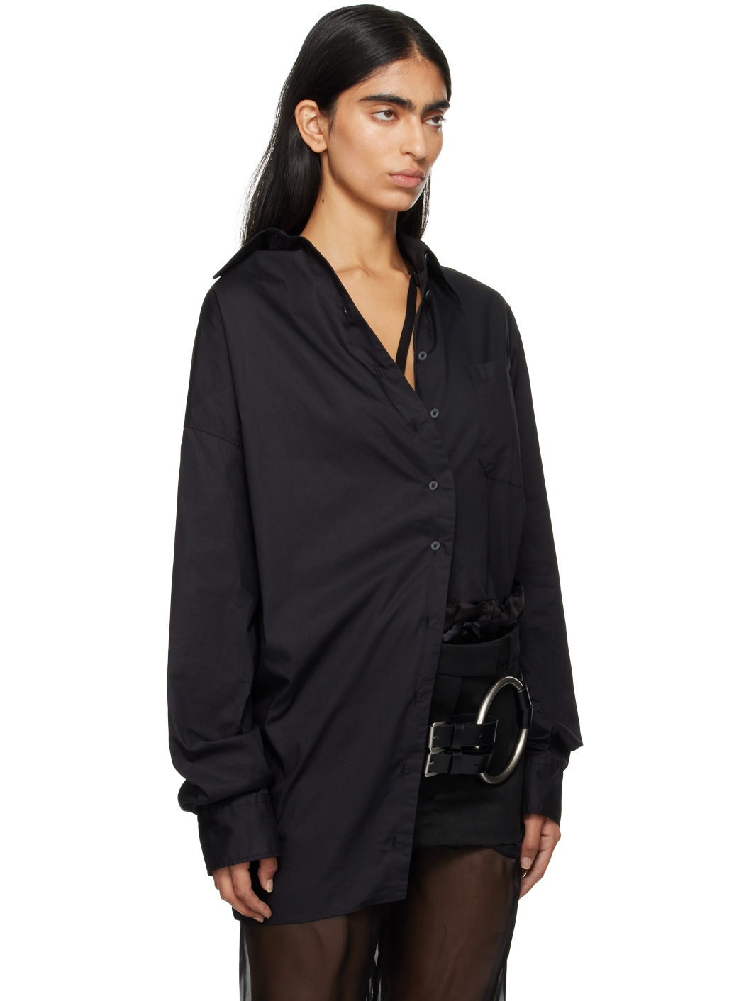 Black Daria Drop Shoulder Shirt - 2