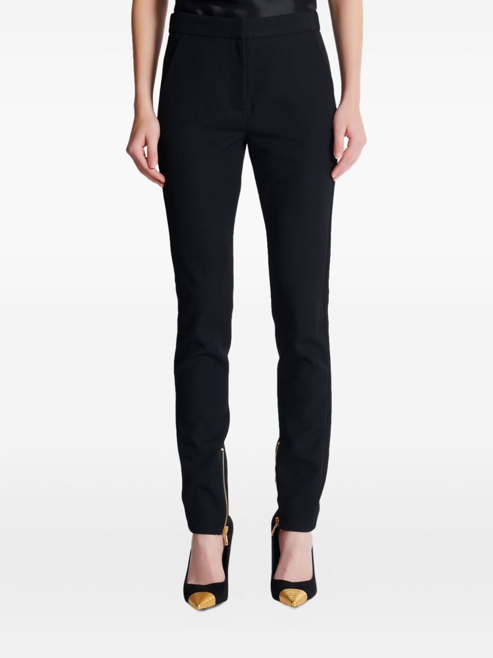 zipped slim-fit trousers - 5