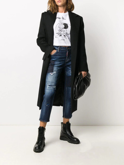 DSQUARED2 cropped illustration-print T-shirt outlook