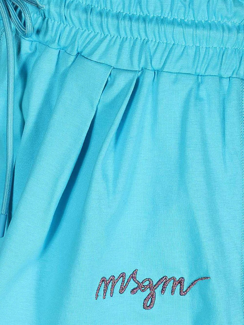 elasticated-waistband embroidered-logo shorts 3