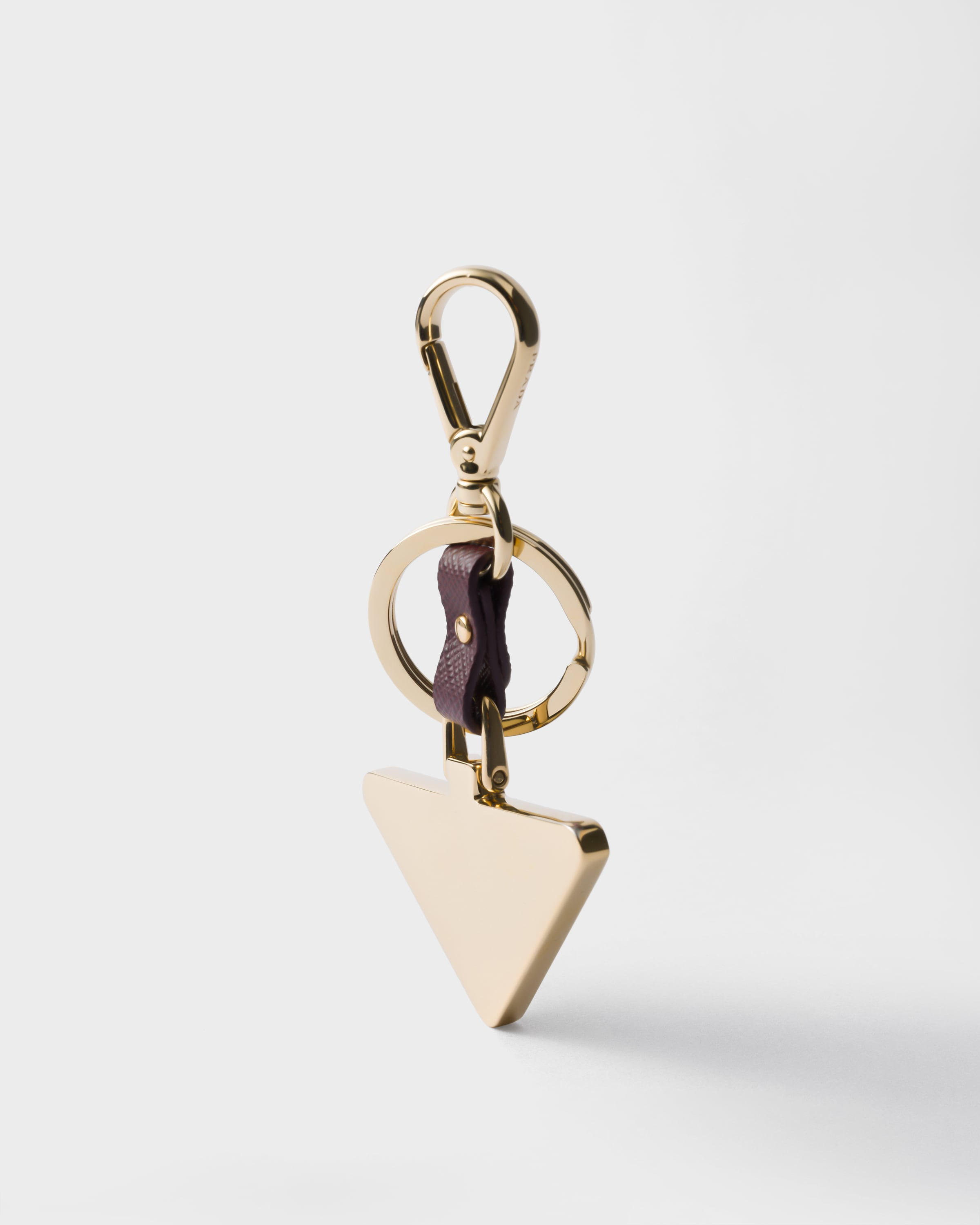 Saffiano Leather and Metal Keychain - 3