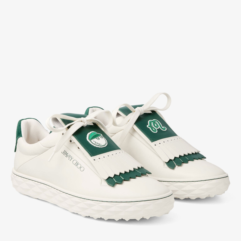 Jimmy Choo / Malbon 2.0 Diamond M
Men's Latte Leather and Malbon Green Trainers with Detachable Kilt 2