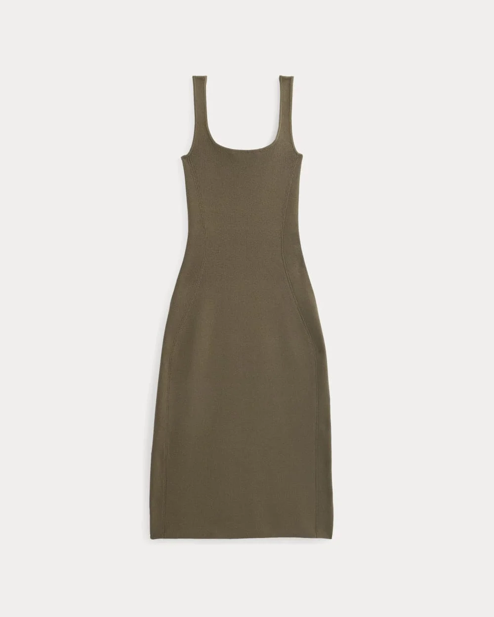 KNIT SQUARE-NECK MIDI DRESS - 1