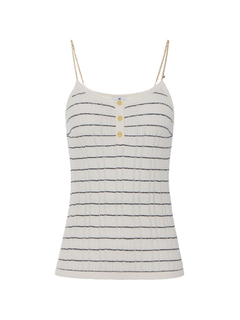 striped chain-strap knitted top 1