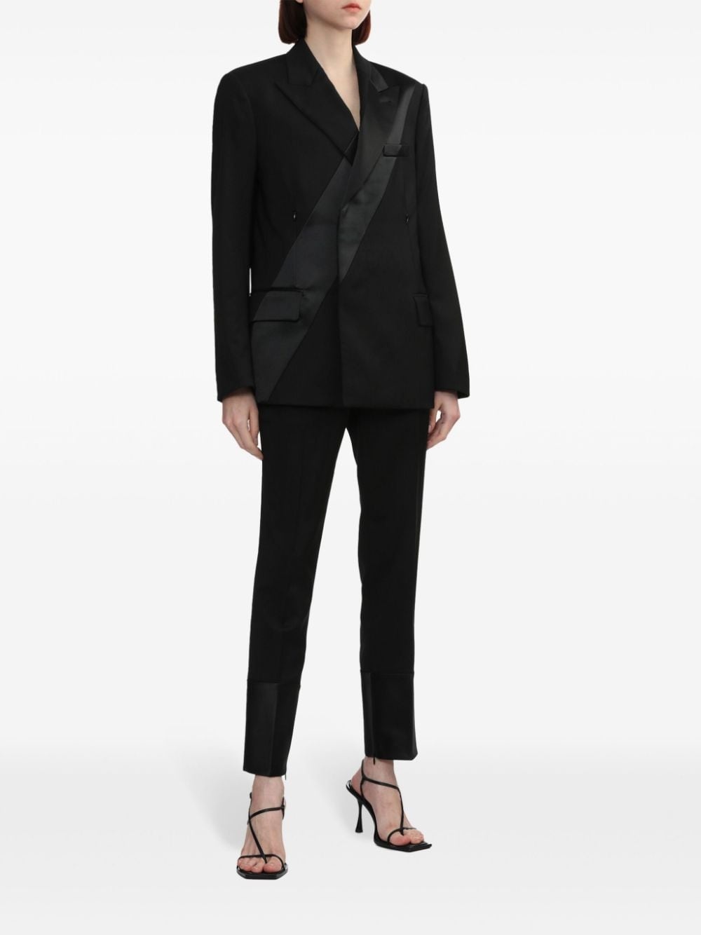 slim-fit wool trousers - 2