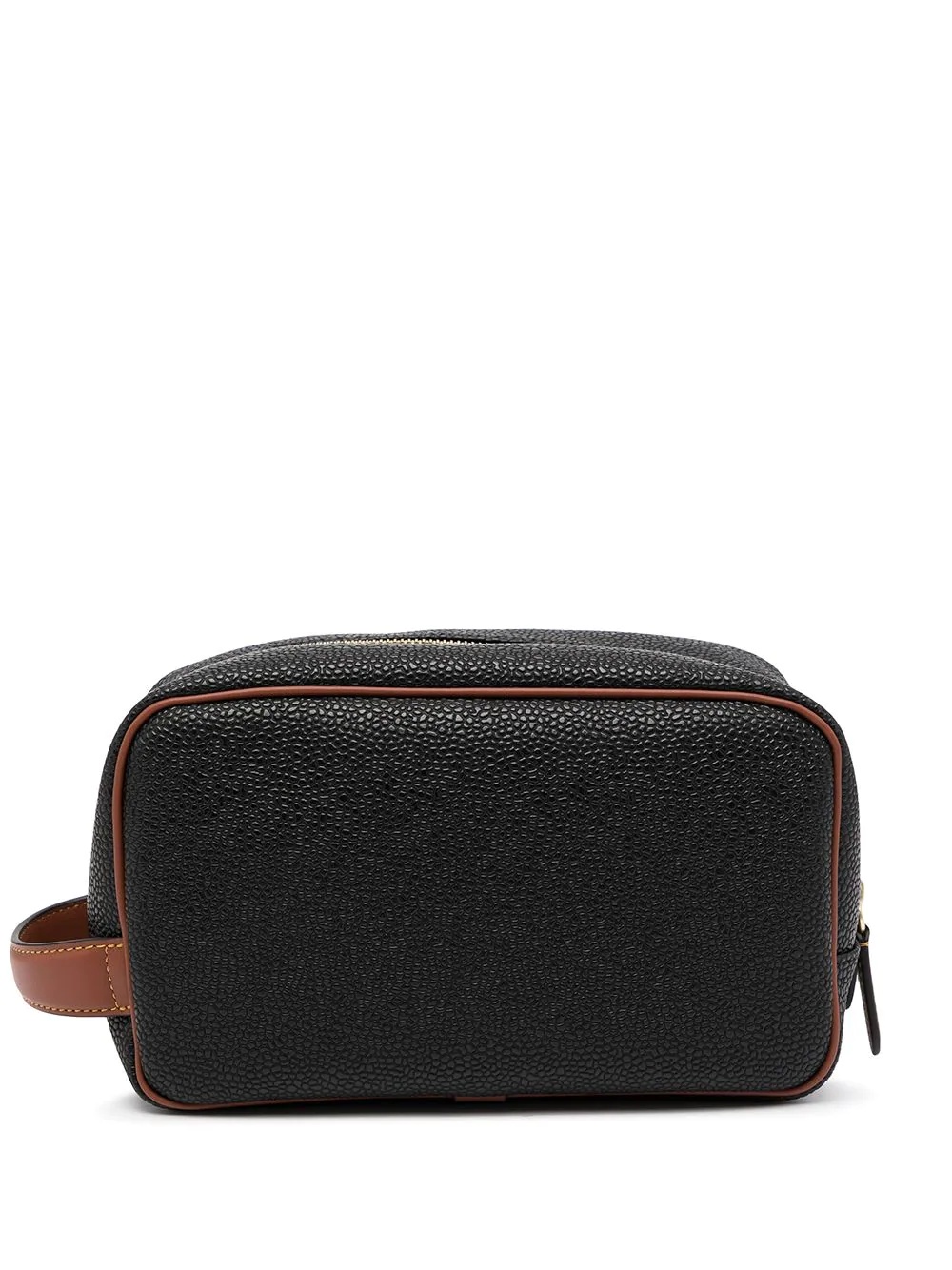 textured leather wash bag - 2