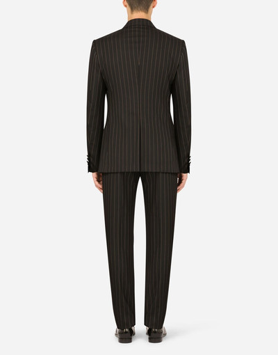 Dolce & Gabbana Double-breasted pinstripe stretch wool Sicily-fit suit outlook