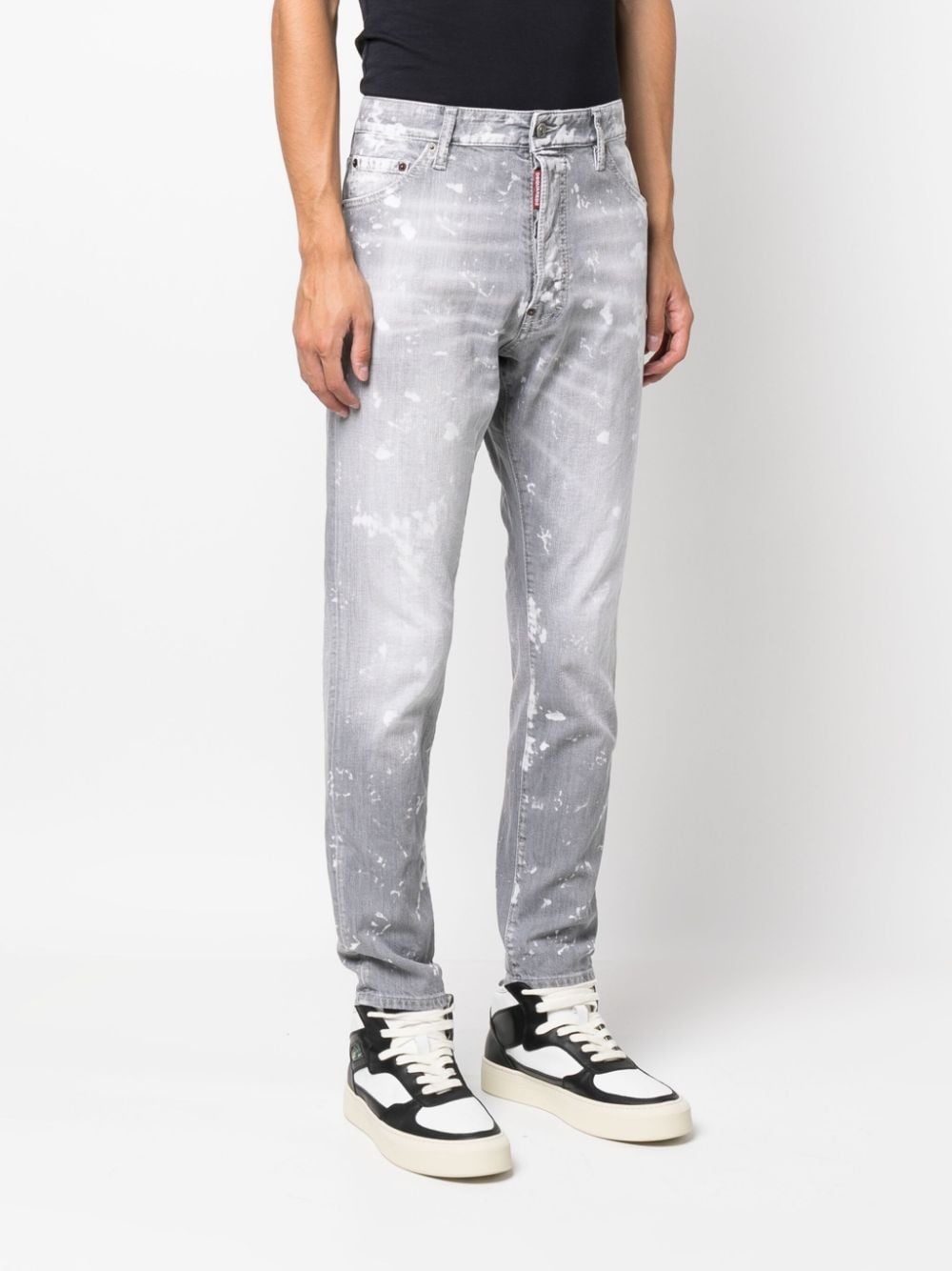 paint-splatter tapered jeans - 3