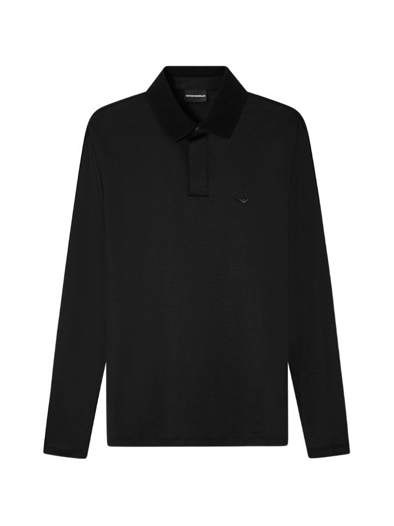 long sleeve logo polo shirt 1
