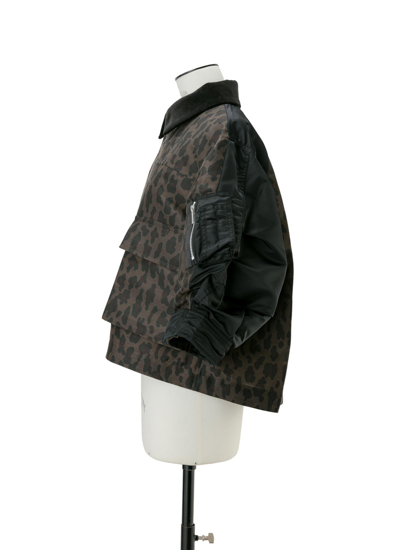 sacai Leopard Print x Nylon Twill Jacket | REVERSIBLE