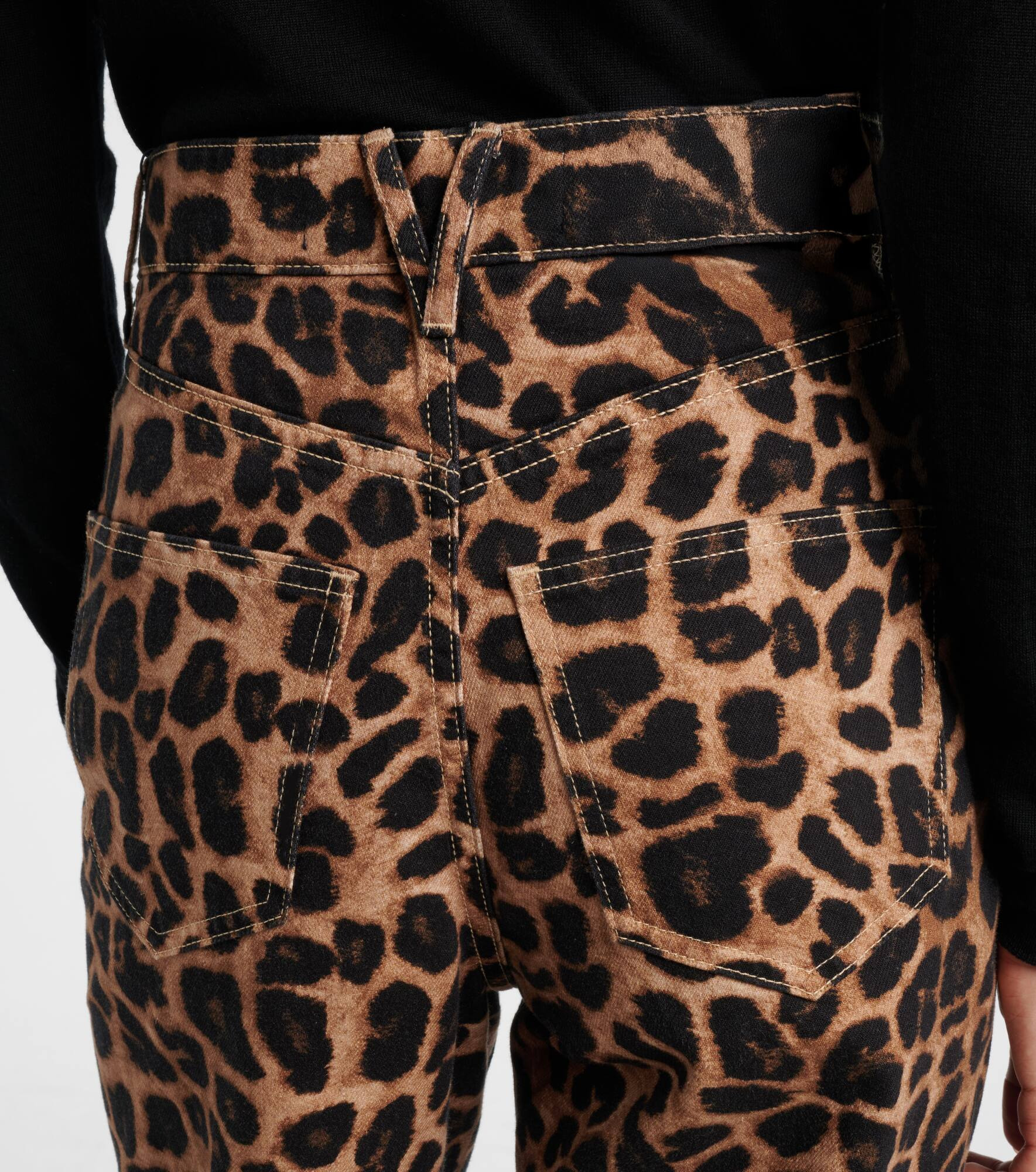 Leopard-print high-rise wide-leg pants - 6