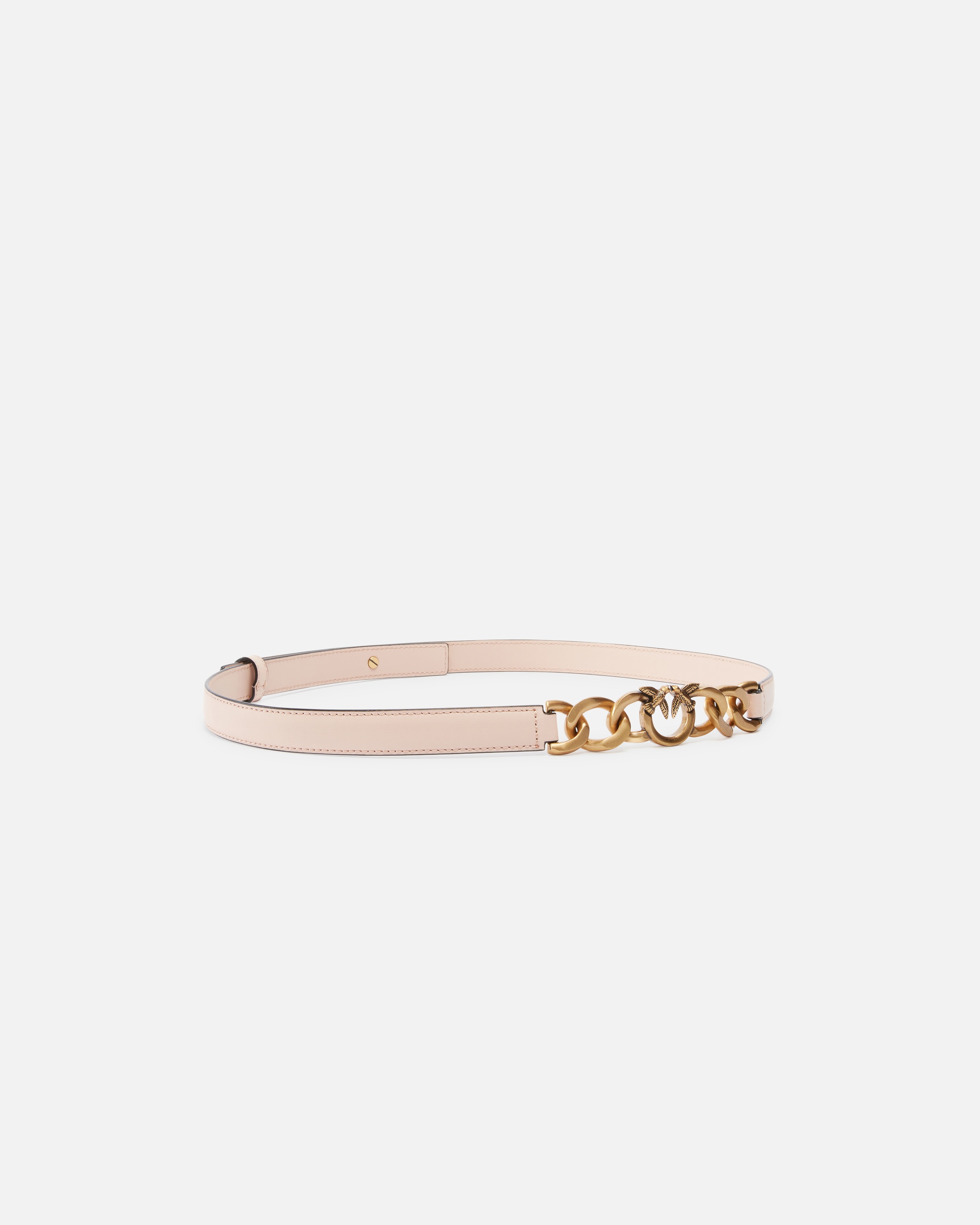 THIN LEATHER 2 CM BELT WITH CHAIN - 2