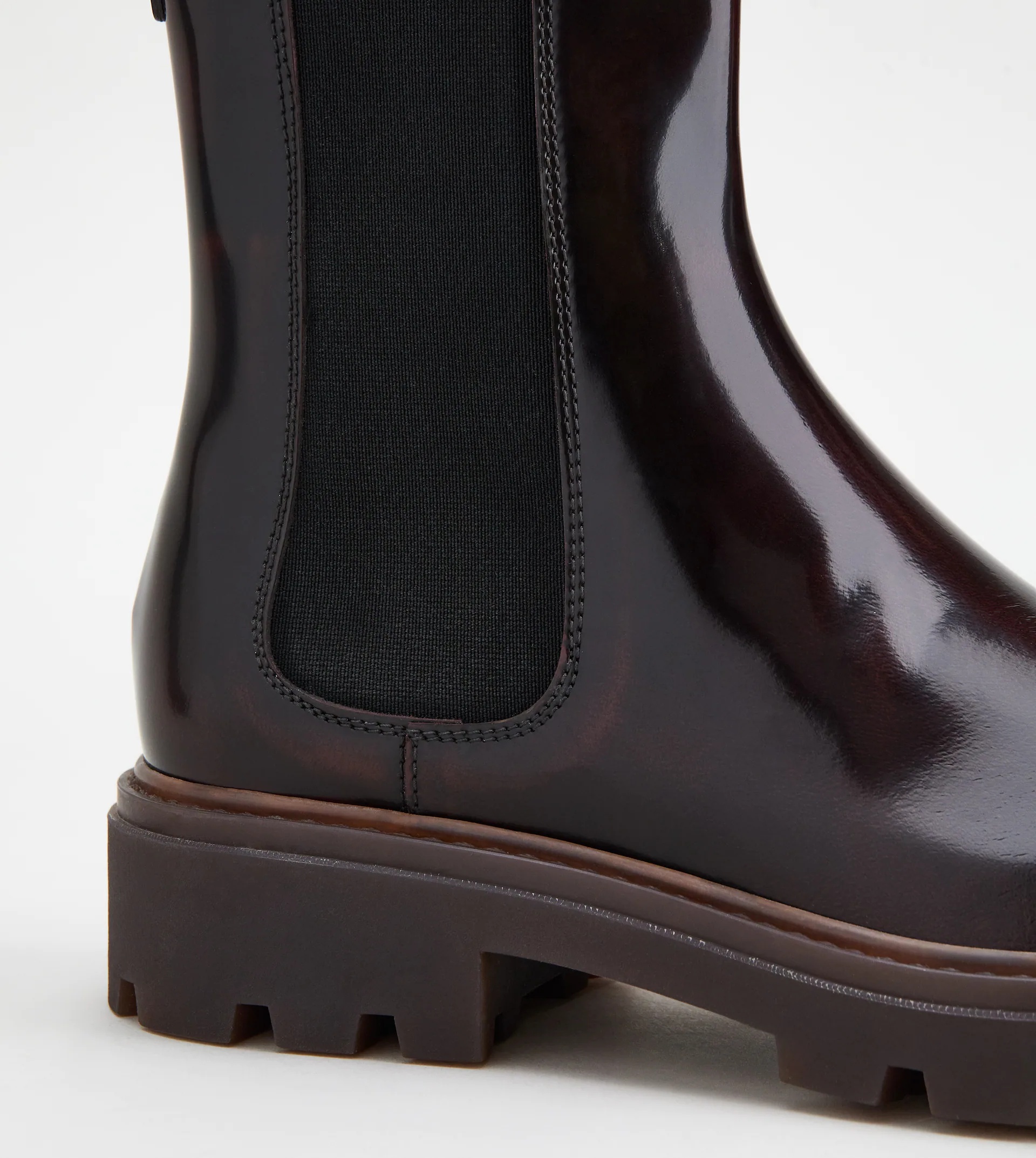 ANKLE BOOTS IN LEATHER - BURGUNDY - 7