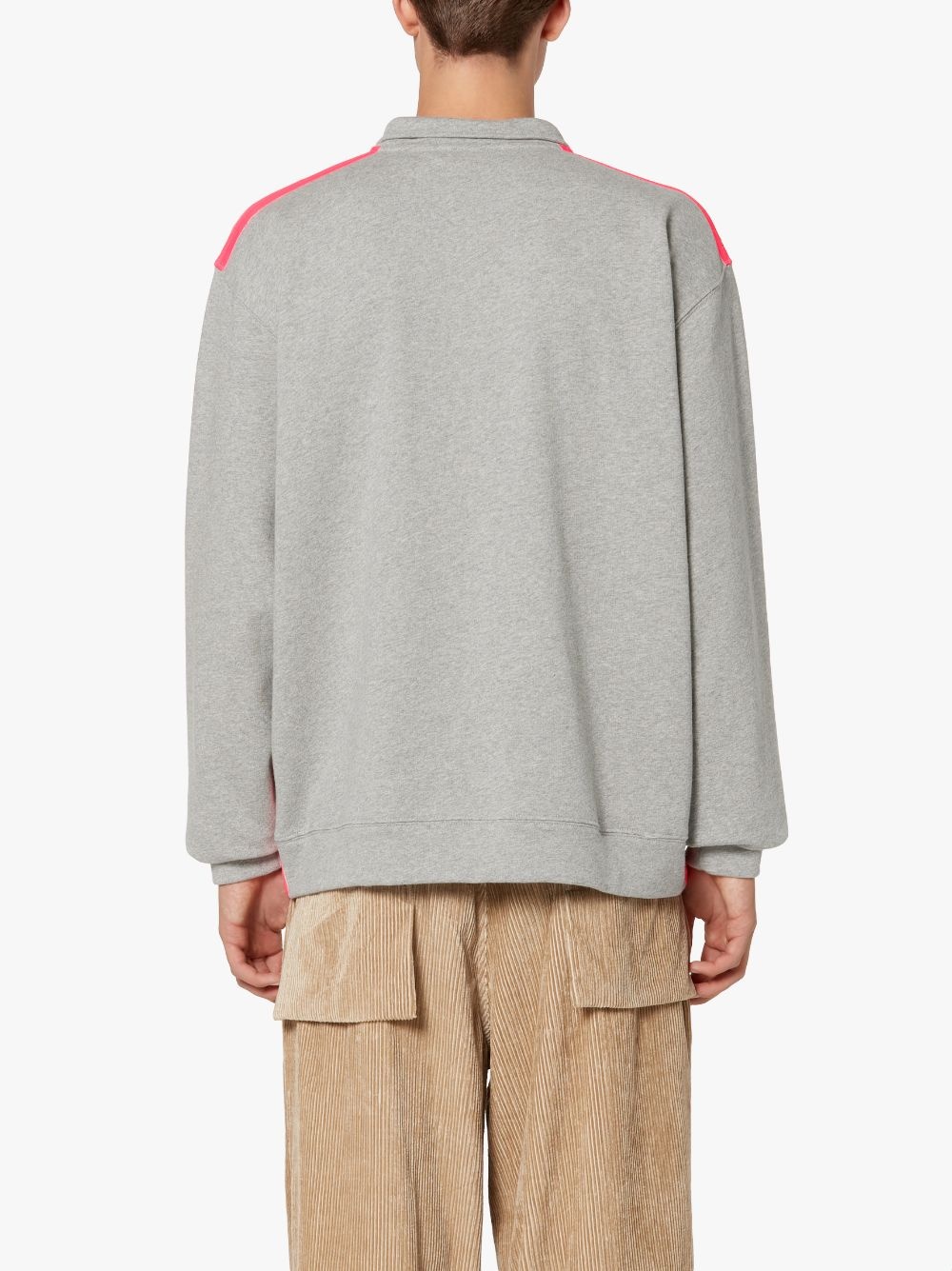 GREY X PINK COTTON ZIP FRONT SWEATSHIRT | GJF-300 - 4