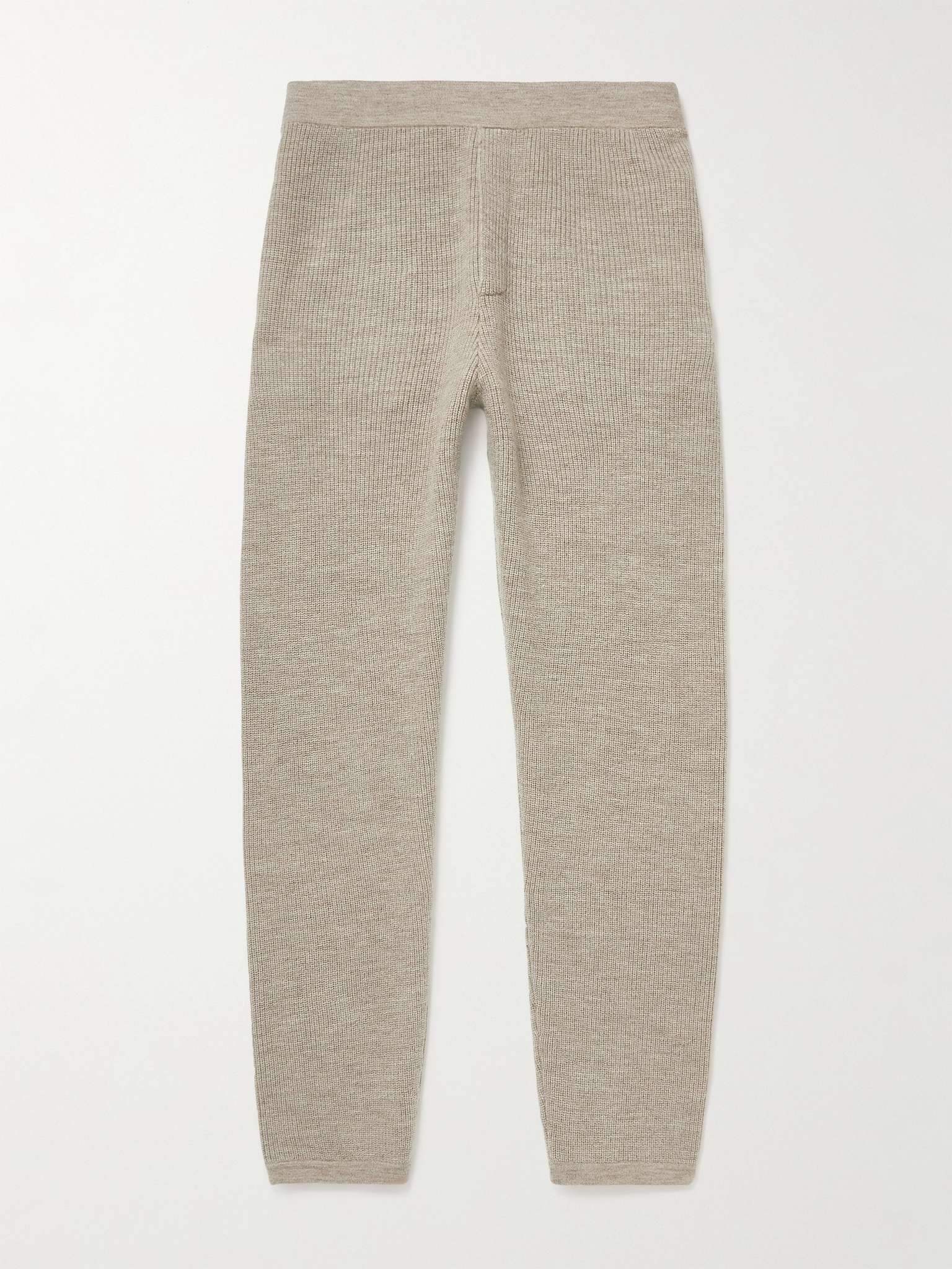 Tapered Ribbed Merino Wool Sweatpants - 1