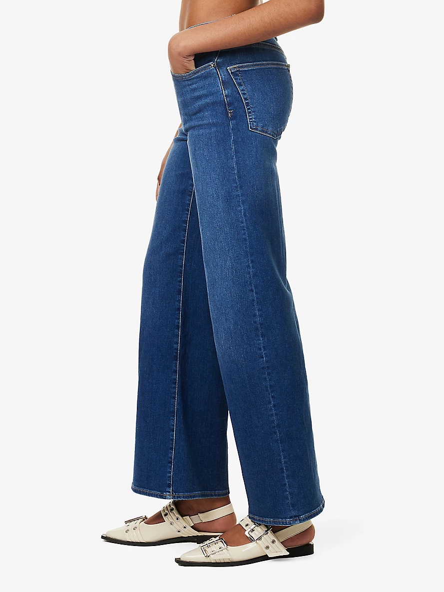 Le Slim Palazzo Five-Pockets Wide-Leg High-Rise Stretch-Denim Blend Jeans - 3