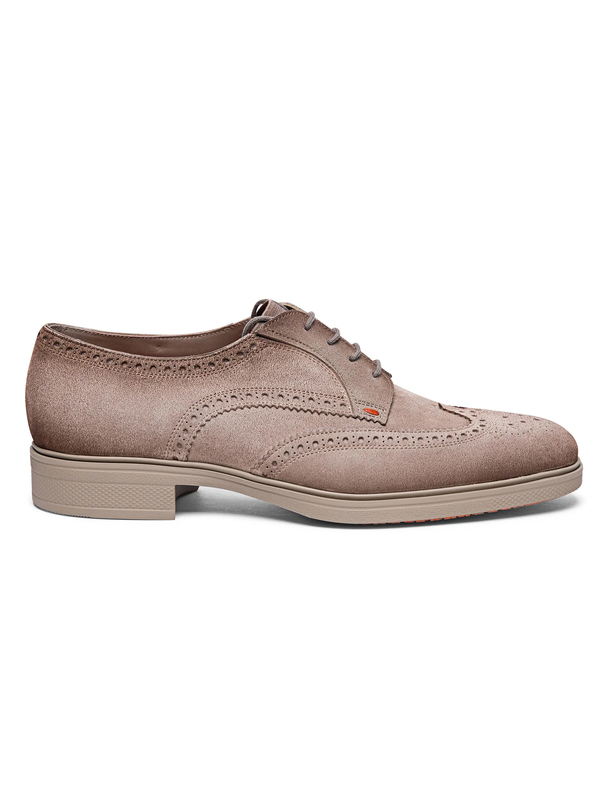 Men's Easy Brogue Suede Dress Shoes - Brown - 1