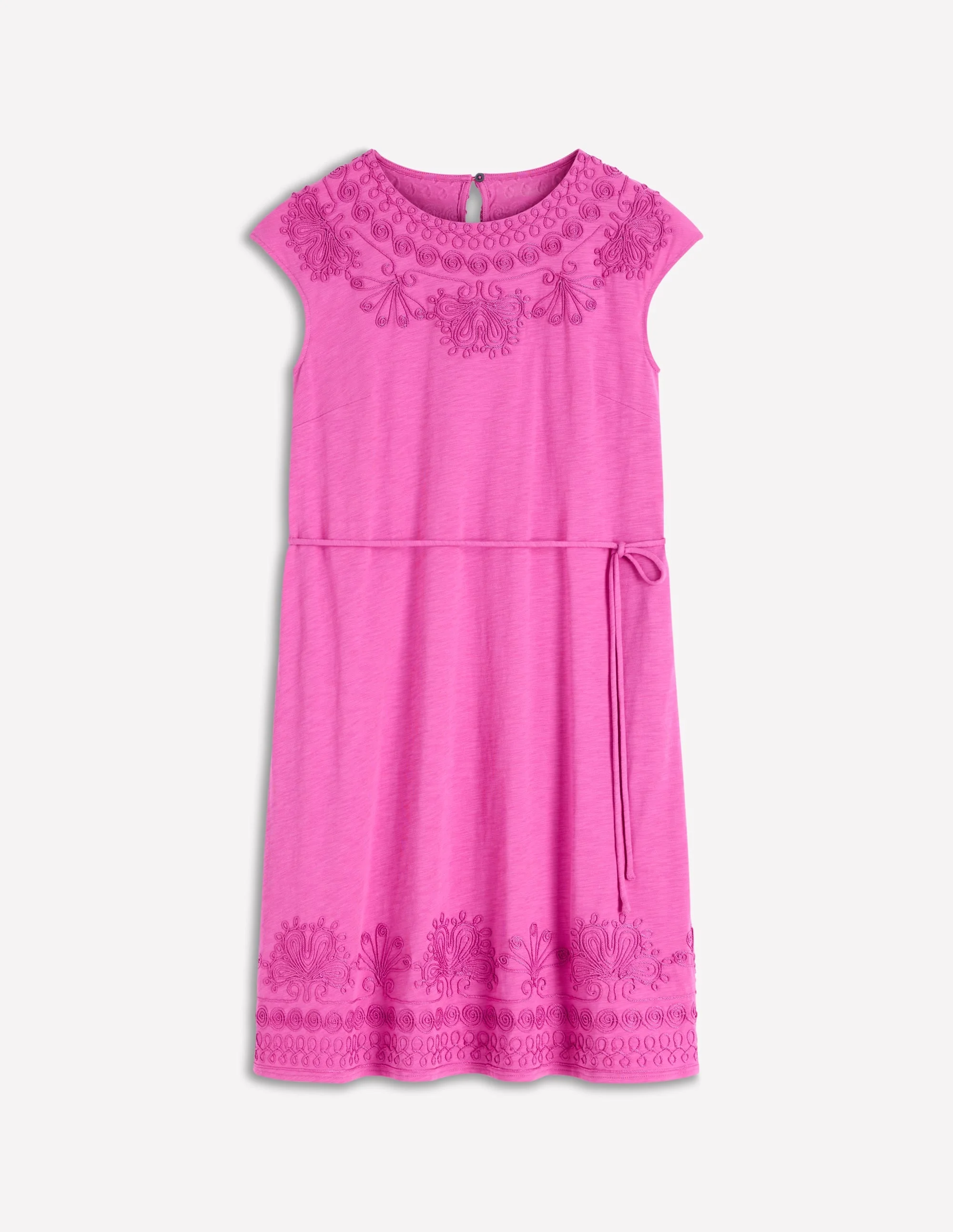 Embroidered Jersey Short Dress-Passion Flower - 1