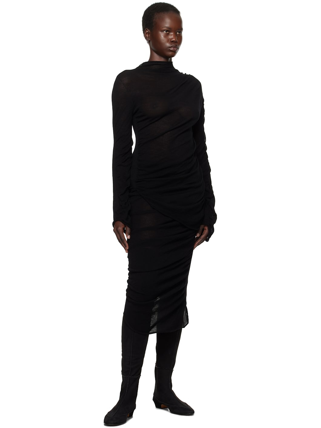 Black Ambiguous Wool Sweater - 4