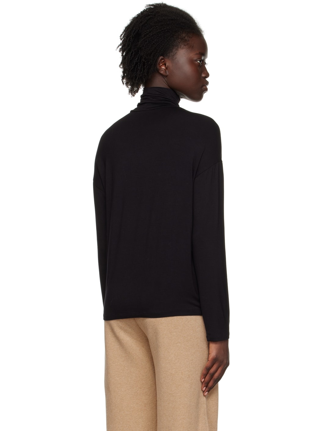 Black Easy Turtleneck - 4