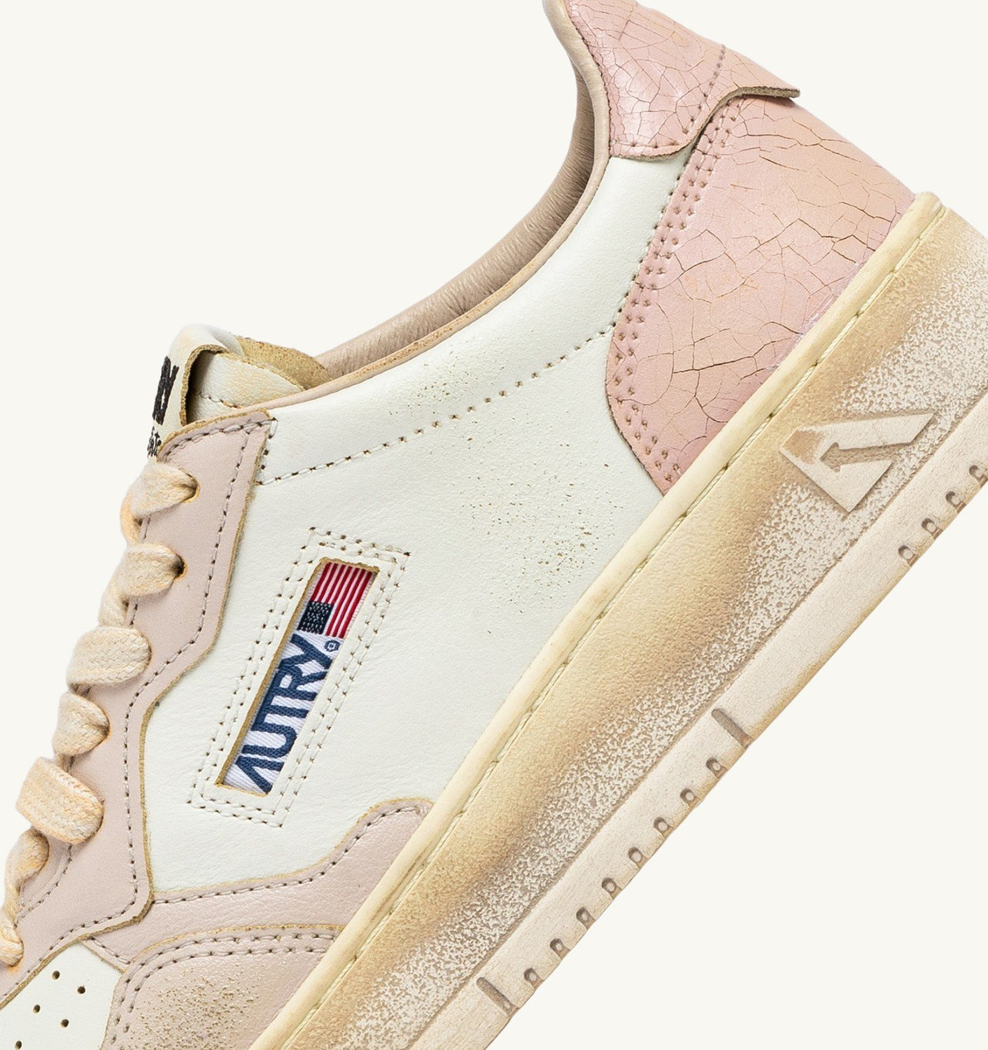 MEDALIST LOW SUPER VINTAGE SNEAKERS IN WHITE PEACHWHIP AND GRAY - 6