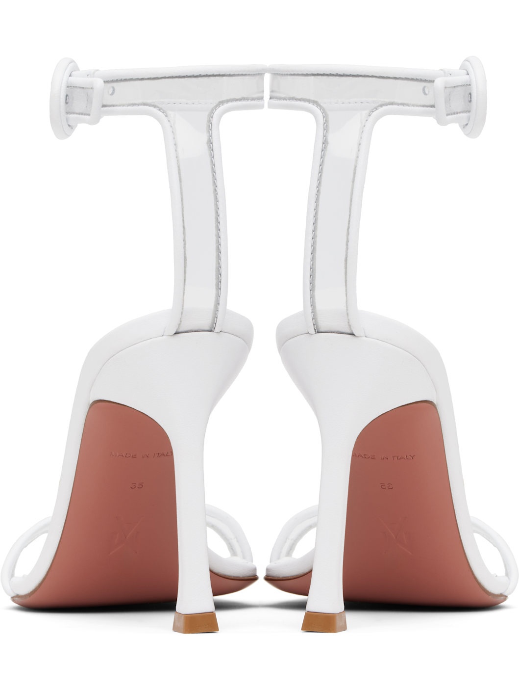 White Kim Glass Heeled Sandals - 2