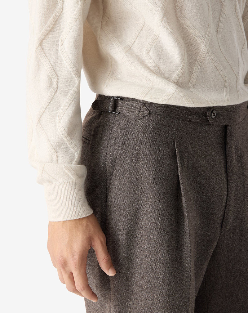 Brown wool and cotton trousers 5