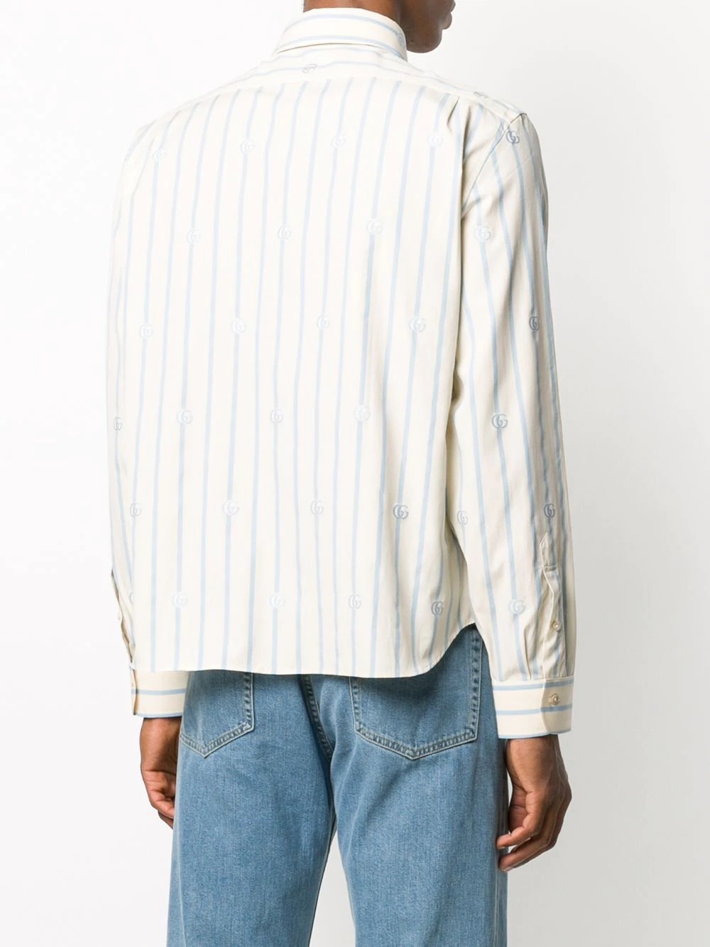 striped logo print shirt - 4