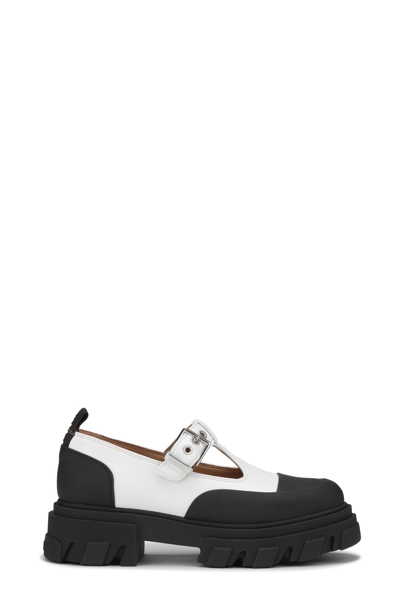 WHITE CLEATED MARY JANE SHOES - 1