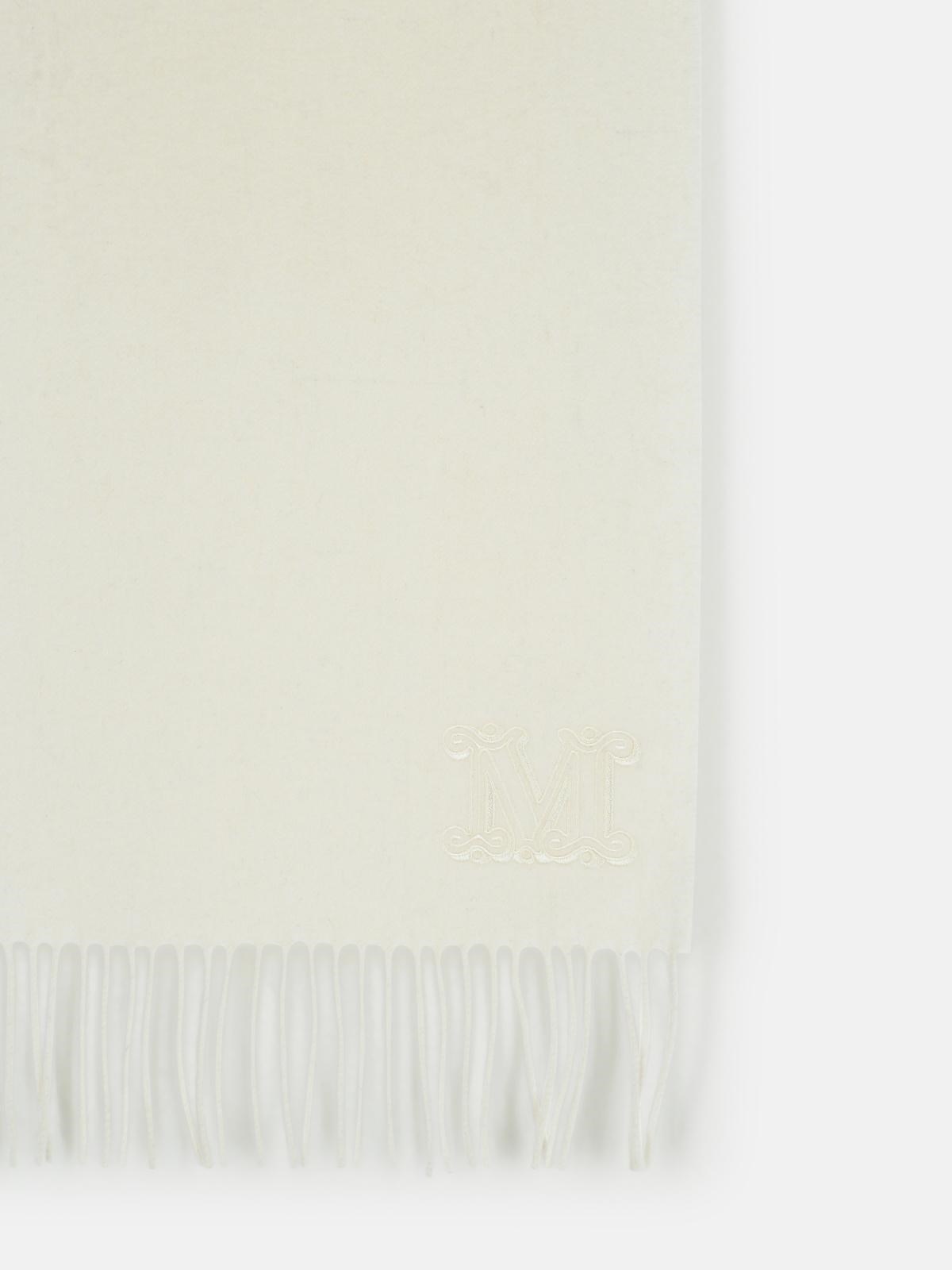 'WSDALIA' OPTICAL WHITE CASHMERE SCARF - 3