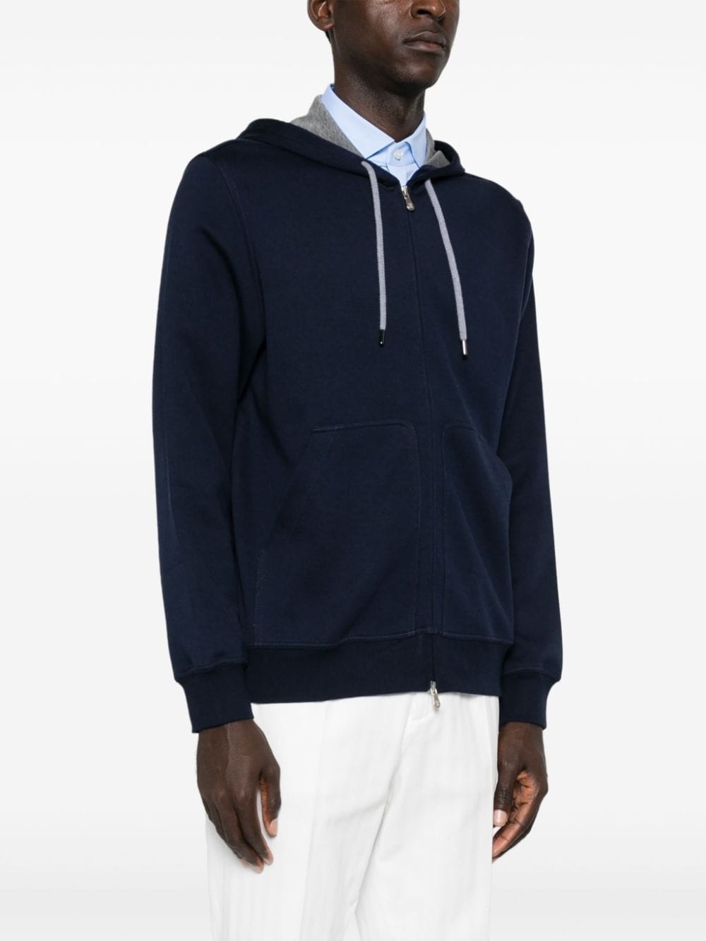 zip-up jersey hoodie - 3