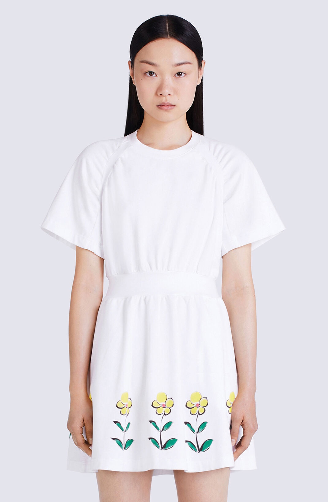 'Akae Flower Field' fitted T-shirt dress - 4