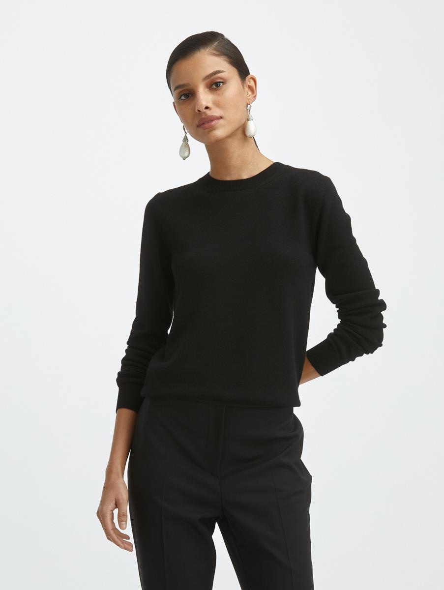 BLACK CREWNECK SWEATER - 1