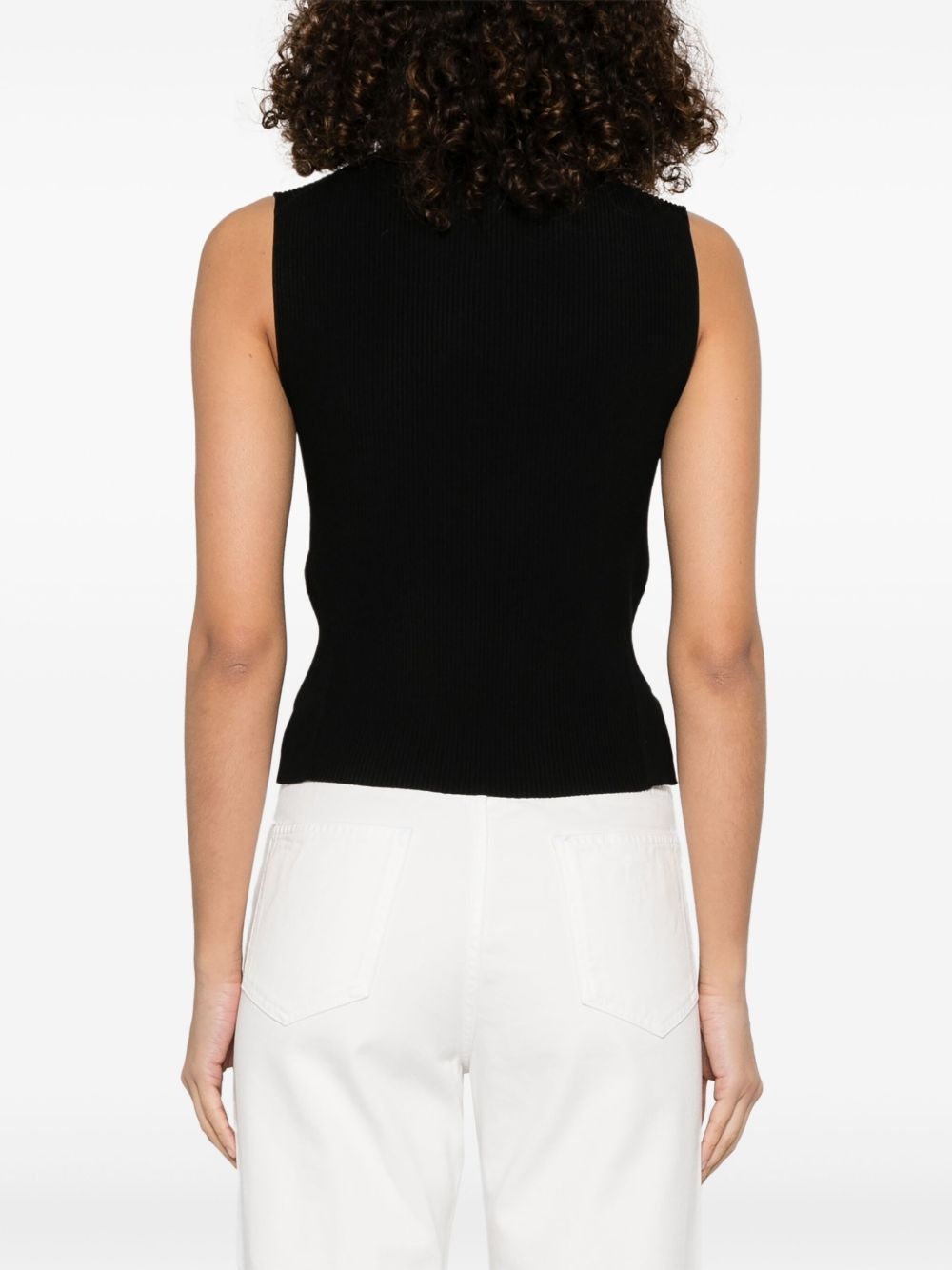 ribbed-knit vest - 4