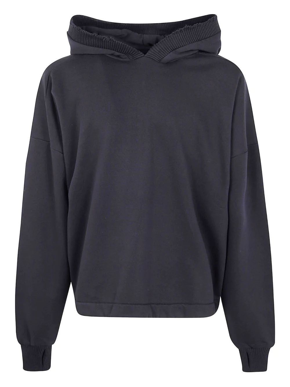 ribbed-trim long-sleeve hoodie - 1