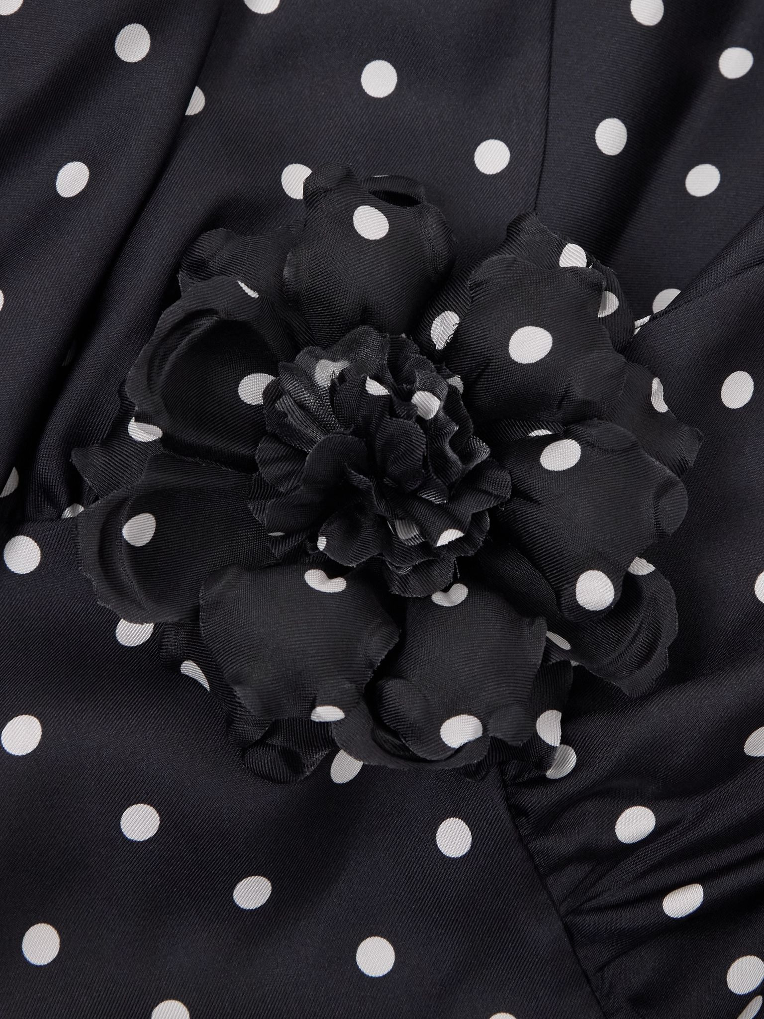 Embellished polka-dot silk-twill mini dress Black - 4