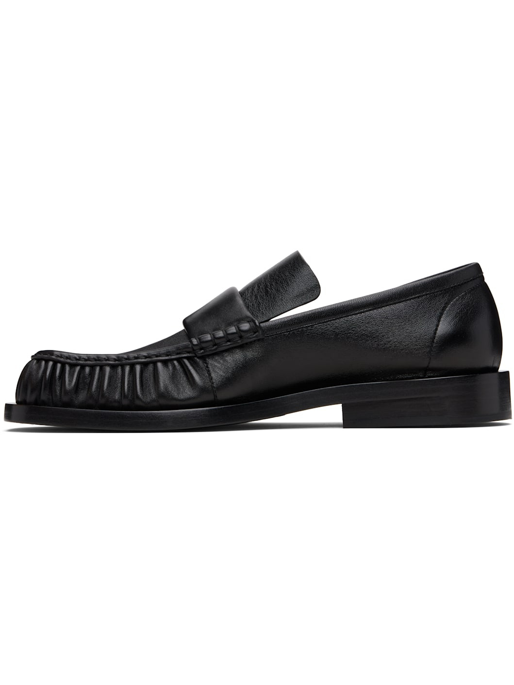 Black Square Toe Loafers - 3