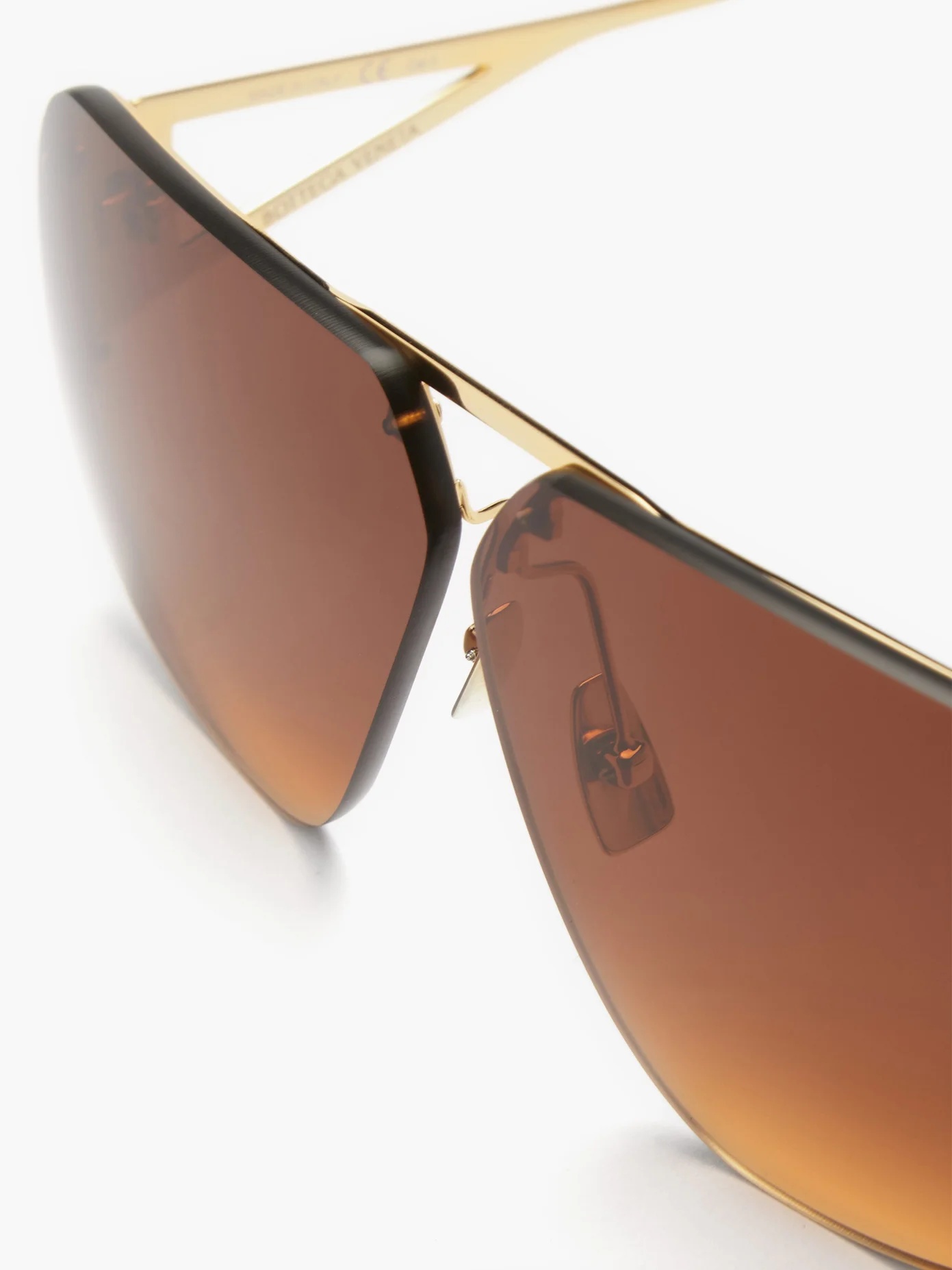 Triangle-temple aviator metal sunglasses - 2