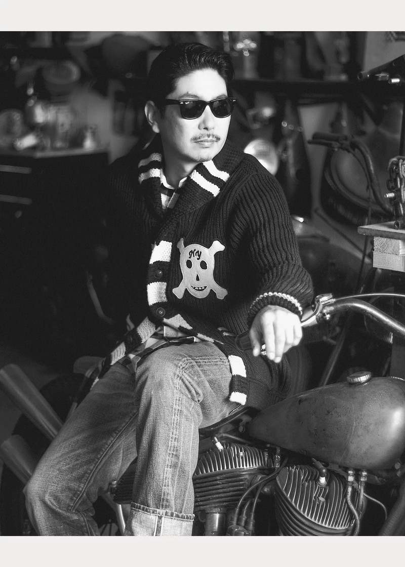 Skull-Patch Wool Shawl Cardigan 7