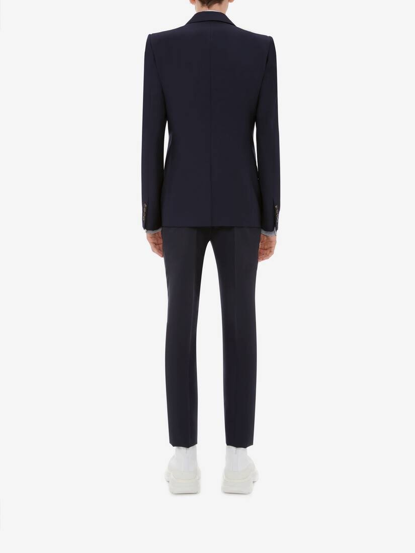 Wool Mohair Pants in Navy - 4