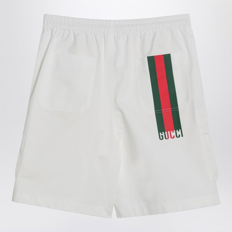 Gucci White Shorts In Cotton Poplin Men - 2