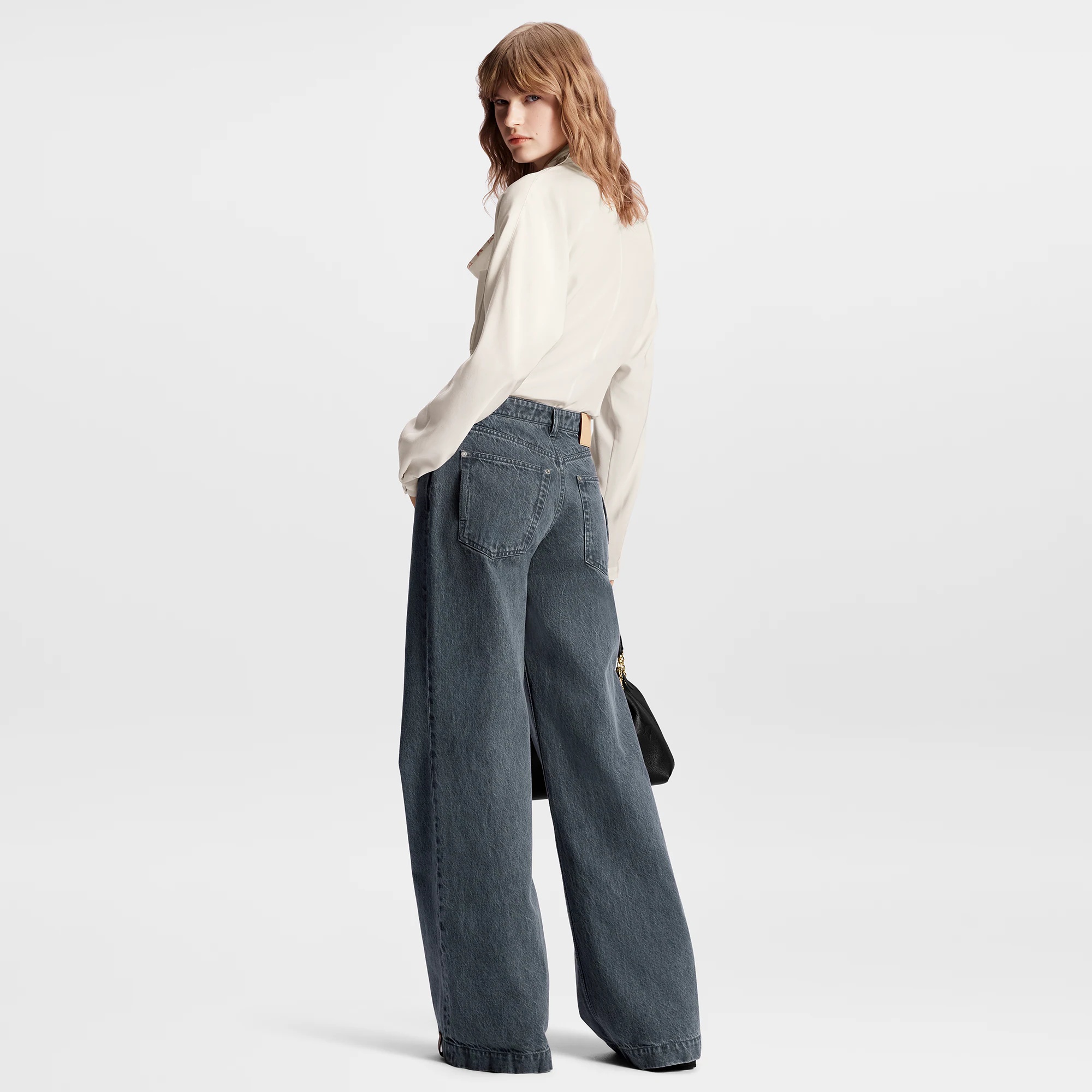 Washed Denim Wide-Leg Jeans - 3