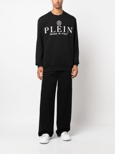 PHILIPP PLEIN logo-print ribbed-knit sweatshirt outlook