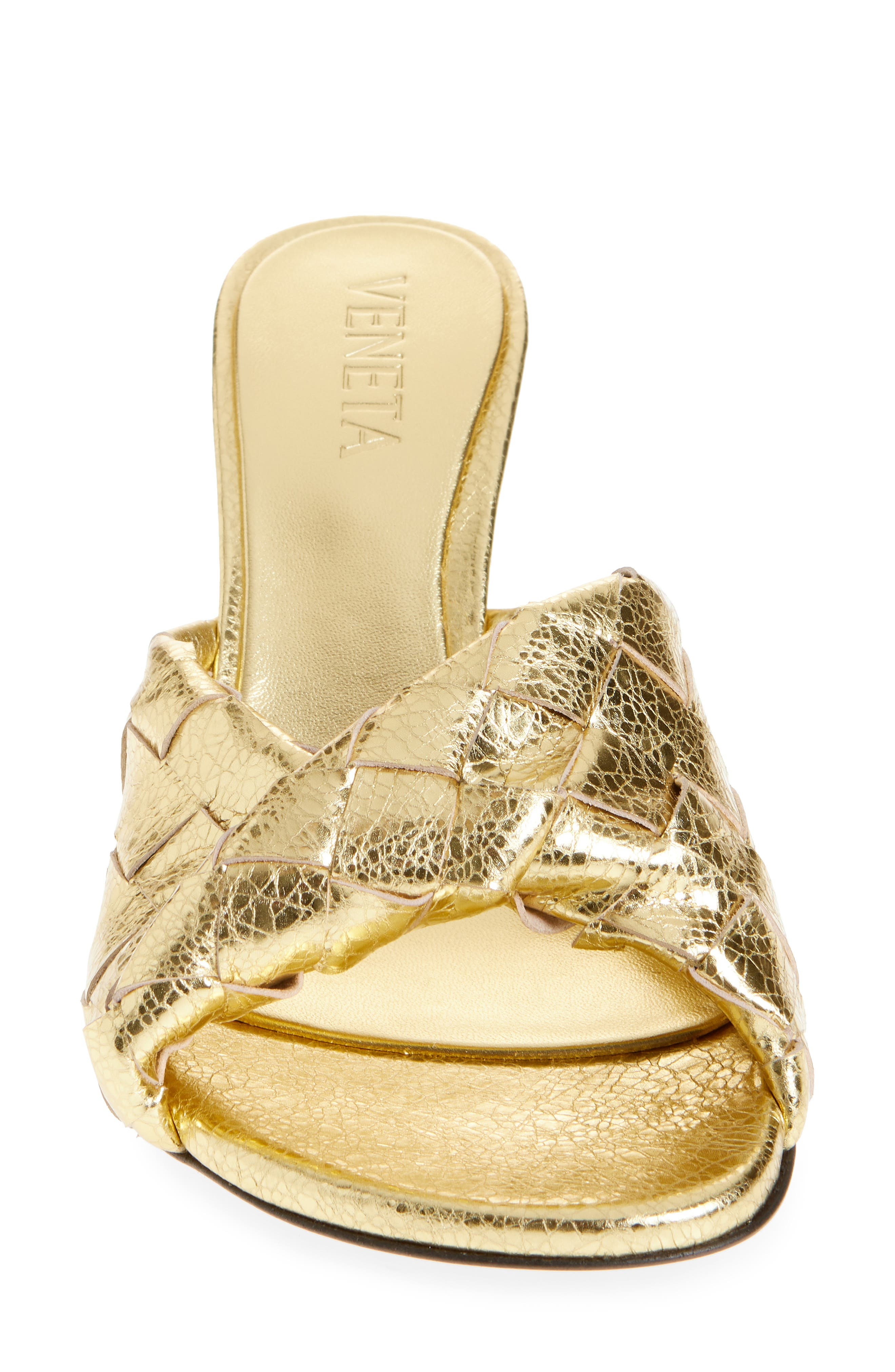 Bottega Veneta Blink Intrecciato Sandal in Gold at Nordstrom - 4