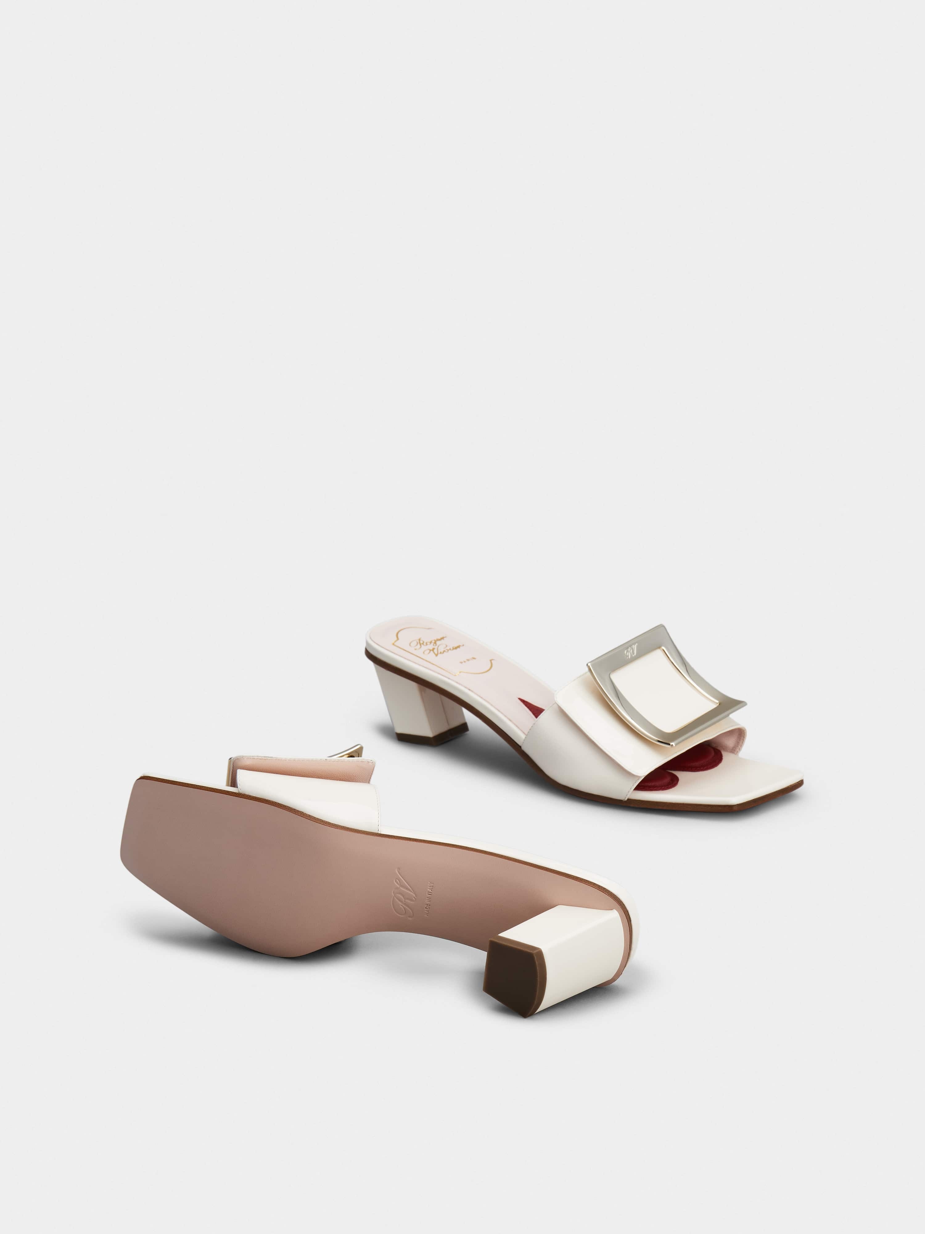 Love Metal Buckle Mules in Patent Leather - 6