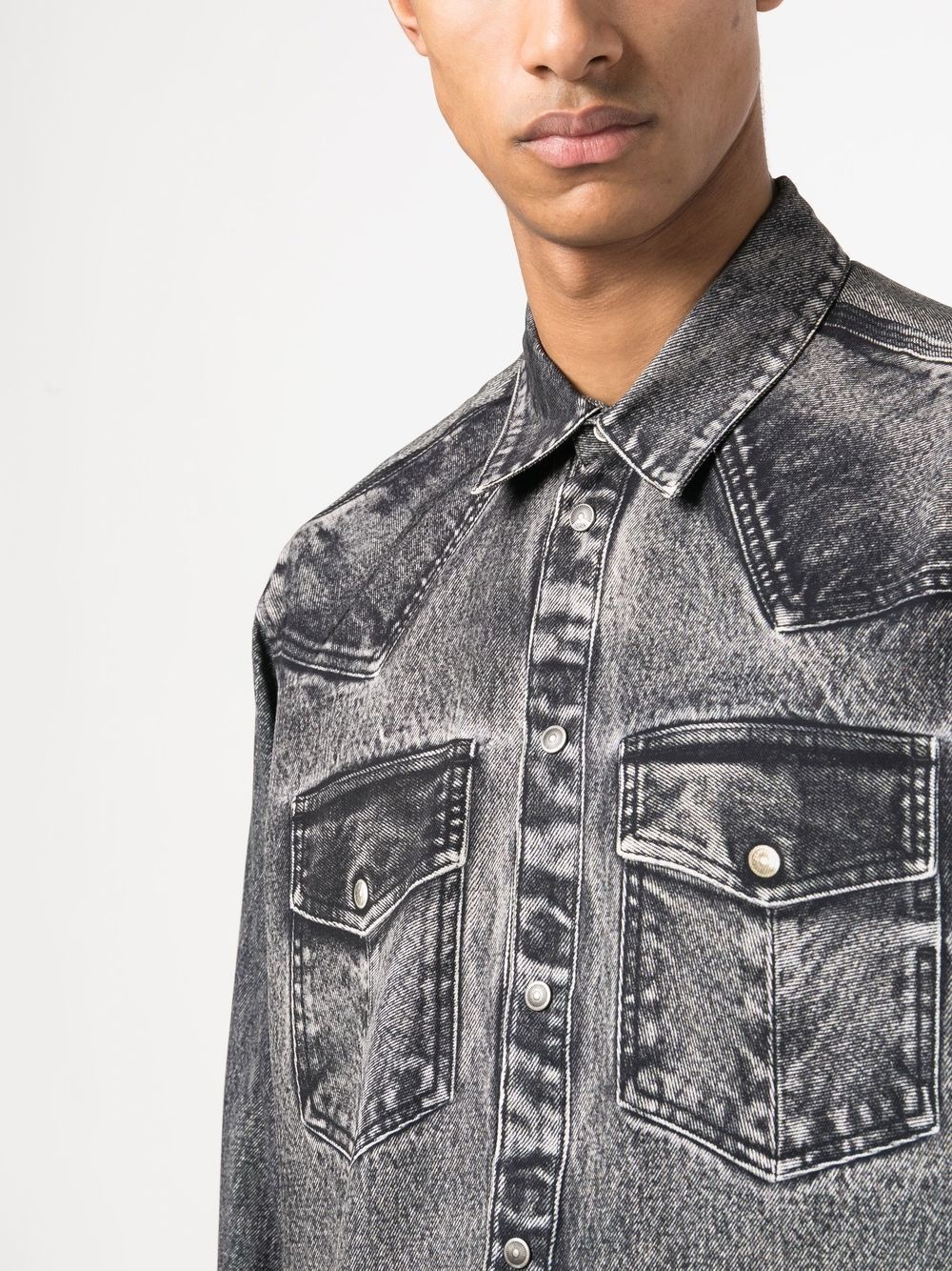acid-wash long-sleeve shirt - 5