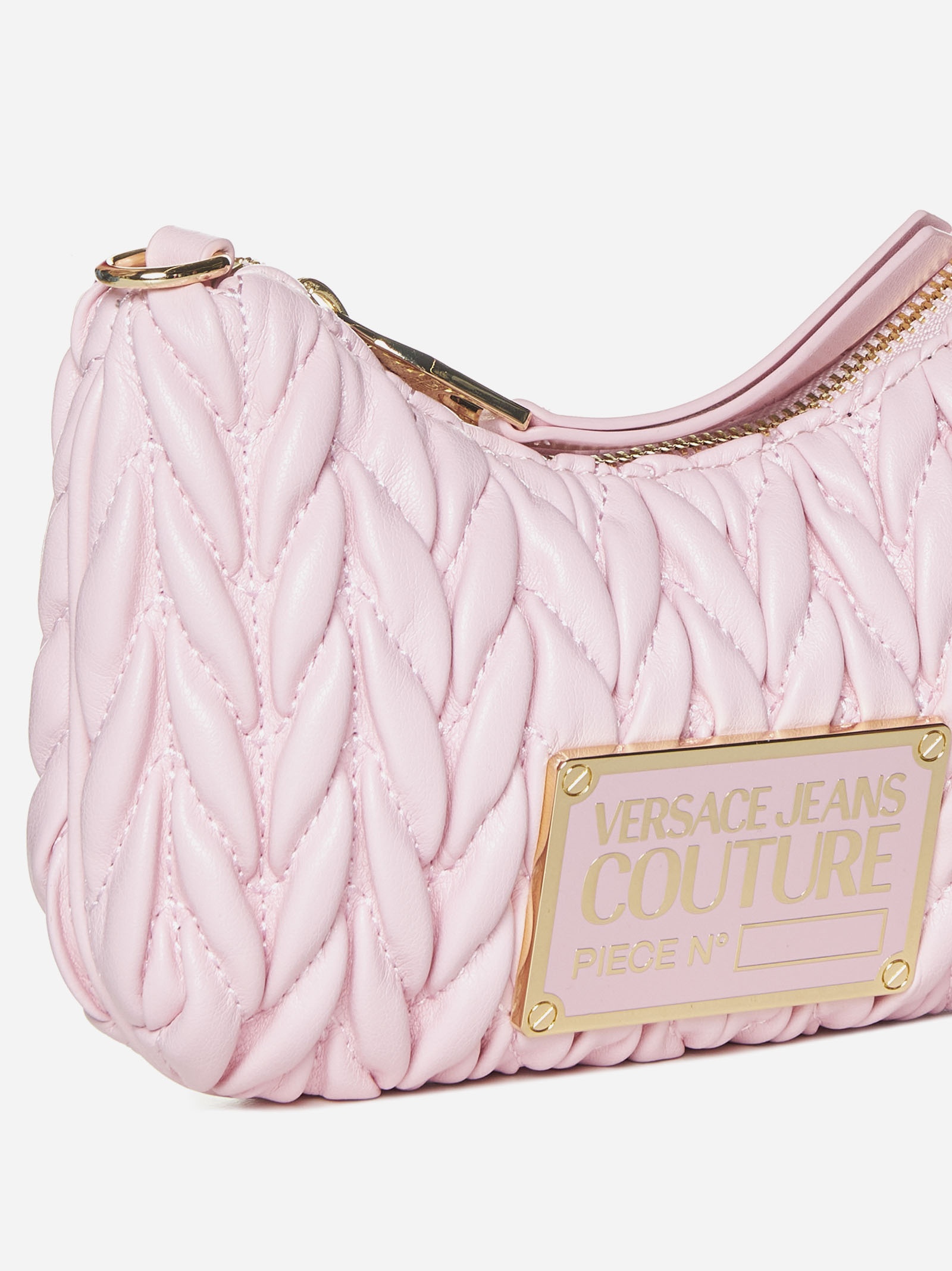 Logo-plaque small faux leather bag - 4